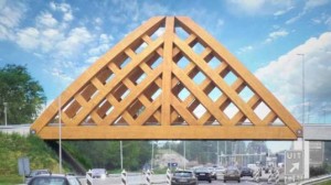 Необычный деревянный мост-шоссе в форме перевернутой лодки построен в приморском городке Необычный деревянный мост-шоссе в форме перевернутой лодки построен в приморском городке