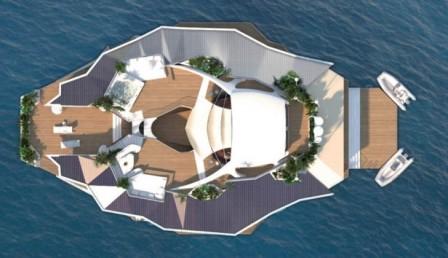Orsos Island: роскошный плавающий дом, который питается от солнечной энергии