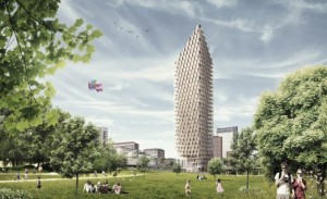 C.F. Møller представляет проект деревянного небоскреба на солнечных батареях для Стокгольма C.F. Møller представляет проект деревянного небоскреба на солнечных батареях для Стокгольма
