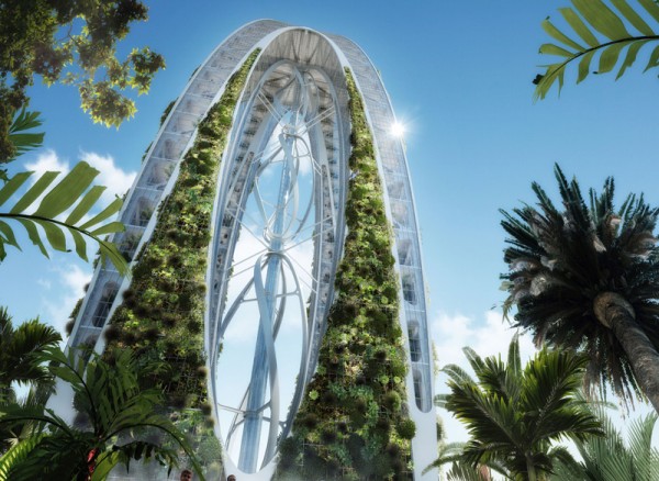 Самодостаточный небоскреб Bionic-Arch для Тайчжуна от Винсента Каллебо