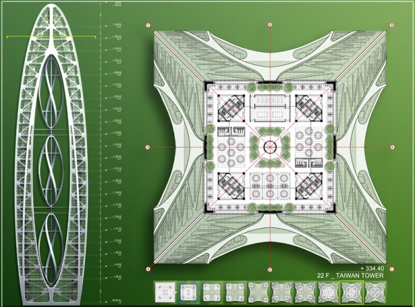 Самодостаточный небоскреб Bionic-Arch для Тайчжуна от Винсента Каллебо