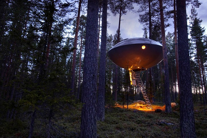 Отель НЛО: новые апартаменты в Treehotel по форме напоминают летающую тарелку