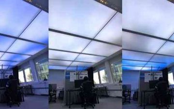 Потолочные панели со светодиодами воссоздают естественные условия освещения в офисе