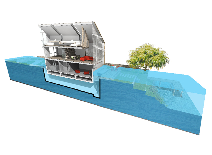 Первый в Великобритании дом-амфибия будет плавать на реке Темзе