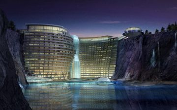 Пятизвездочный отель с водопадом будет построен в заброшенном карьере