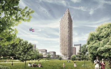 C.F. Møller представляет проект деревянного небоскреба на солнечных батареях для Стокгольма C.F. Møller представляет проект деревянного небоскреба на солнечных батареях для Стокгольма