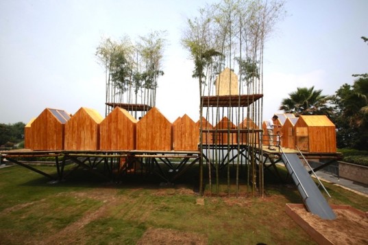 Студенты использовали живой бамбук для построения «Города в Небе» в Китае