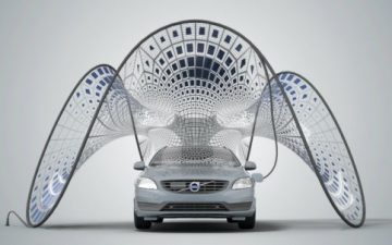 SDA представляет великолепный навес с солнечной зарядкой для гибрида Volvo V60