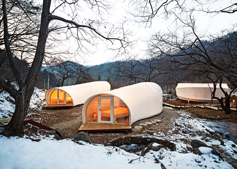 Гламурные надувные палатки для глэмпинга в Южной Корее