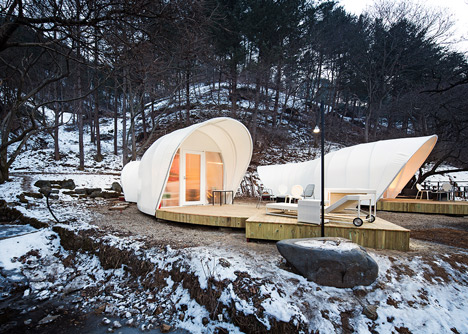 Гламурные надувные палатки для глэмпинга в Южной Корее