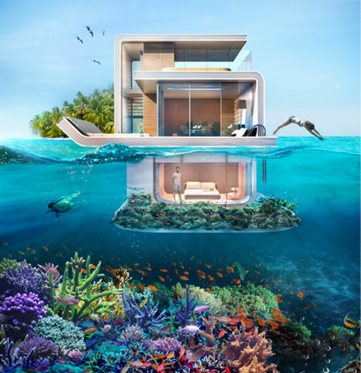 На искусственных островах в Дубаи будут построены плавающие виллы-курорты