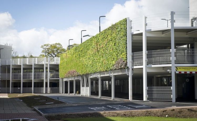 На фасаде многоэтажной парковки в Великобритании построена самая большая в Европе «живая стена»