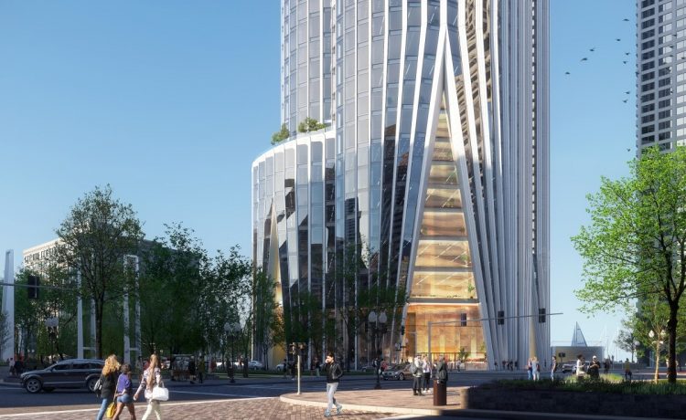 Компания KPF представила проект энергоэффективного небоскреба для набережной Бостона