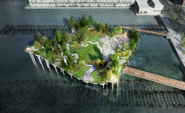 На реке Гудзон в Нью-Йорке построен новый парк на сваях