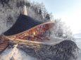 YEZO: необычный домик для отдыха на склоне холма в Японии