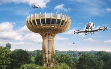 Eco-Vertiport: вертолетная площадка, похожая на баобаб Eco-Vertiport: вертолетная площадка, похожая на баобаб
