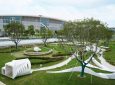 В китайском парке установлены 3D-печатные парковые скамейки, клумбы и скульптуры