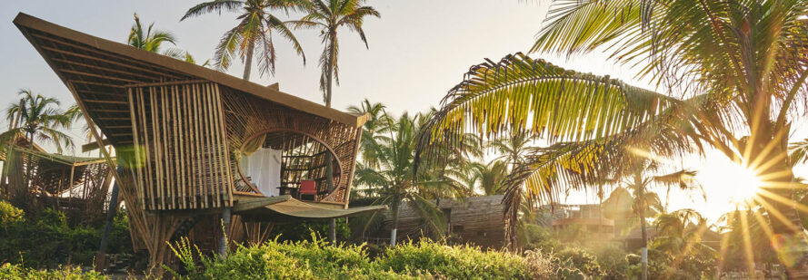 Экологичный бамбук украшает эти автономные люксы на эко-курорте в Мексике