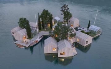 Land on Water: адаптируемая система для строительства плавучих домов от MAST
