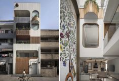 Узкий дом в Нью-Дели украшает фреска на всю высоту этажей