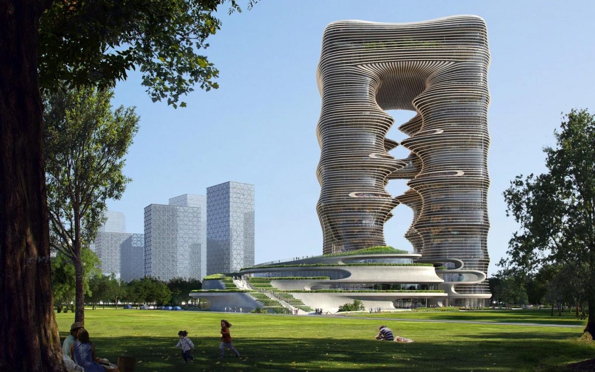 Необычное здание с волнистыми стенами – словно из научно-фантастического фильма