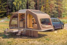 Кемпер-капсула Wingcube: мобильный лагерь с двумя спальнями